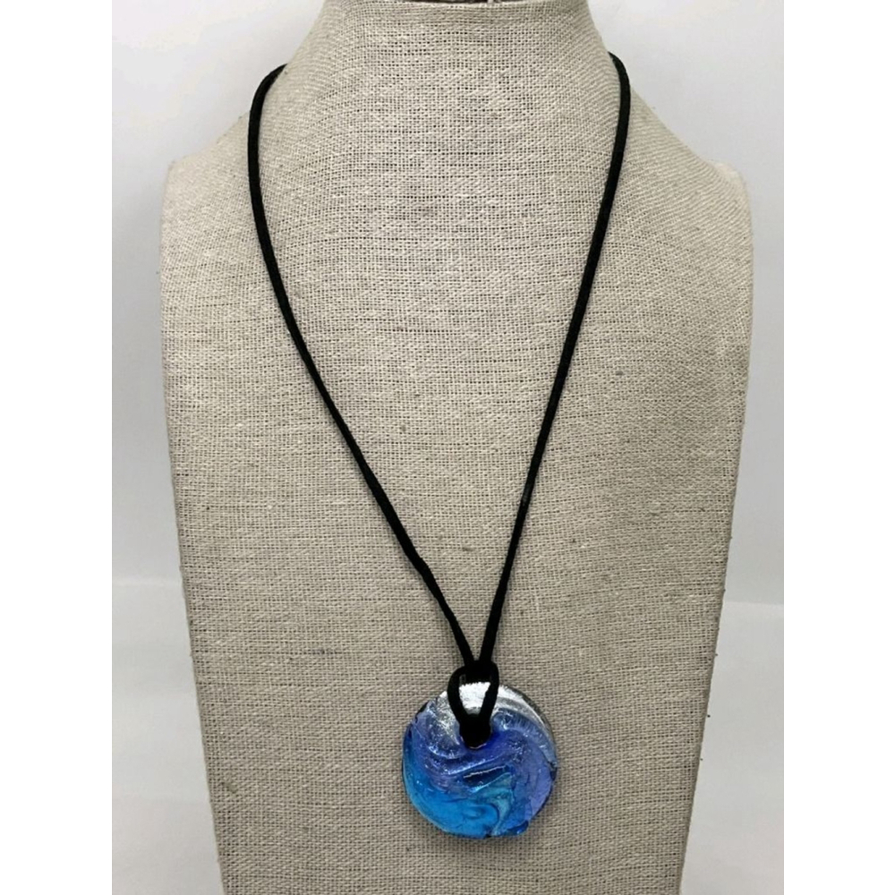 Shades of Blue Murano Glass Pendant Necklace